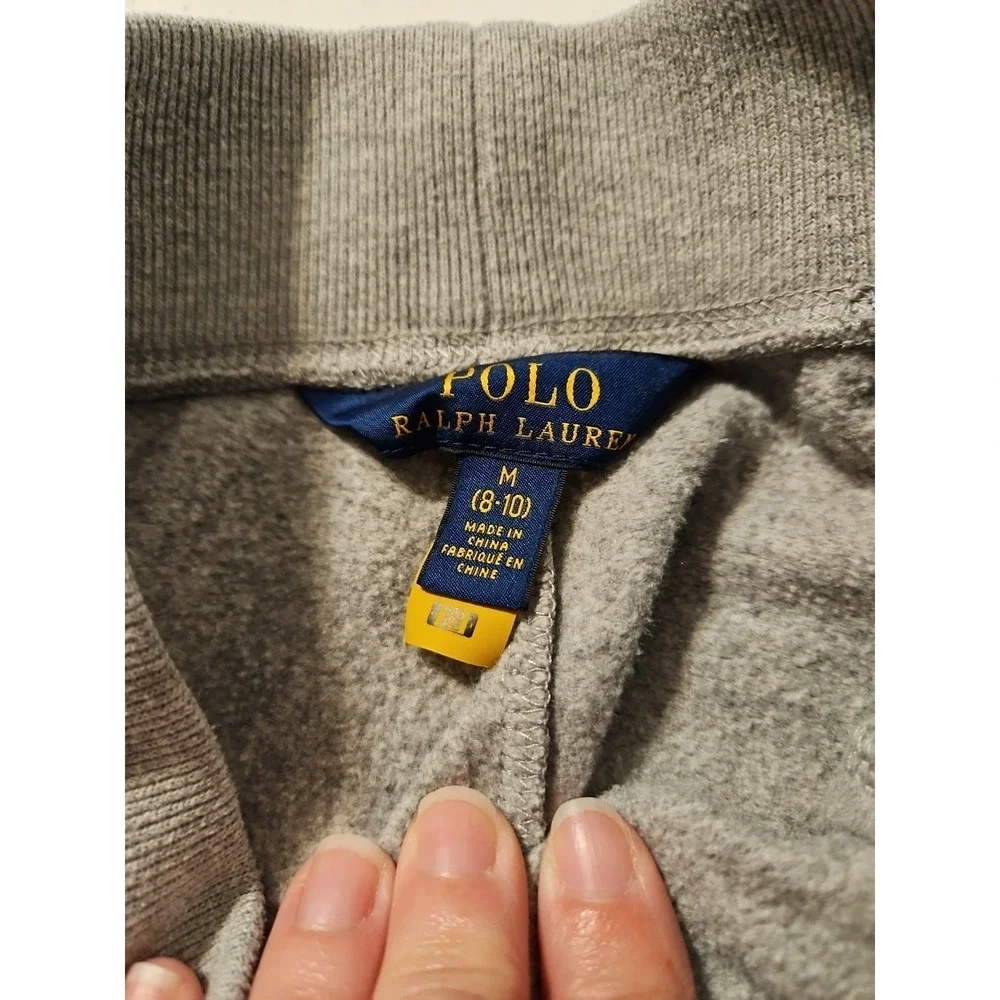 Polo Ralph Lauren Girl's Gray Jogger‎ Pants Sweats Size M (8-10) Pockets (A1153)